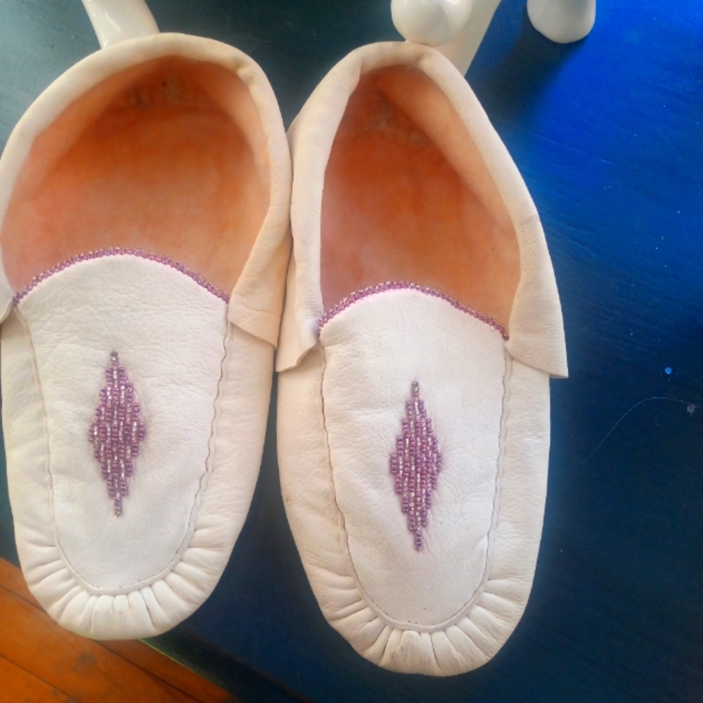 Doeskin Beaded Moccasins Size 8